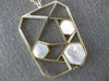 ESTATE .33CT DIAMOND & AAA MOTHER OF PEARL 14KT YELLOW GOLD HEXAGON FUN NECKLACE