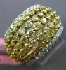 LARGE 3.12CT WHITE & FANCY YELLOW DIAMOND 18KT TWO TONE GOLD 3D ANNIVERSARY RING