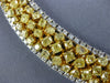 LARGE 51.48CT WHITE & FANCY YELLOW DIAMOND 18KT TWO TONE GOLD 3D TENNIS NECKLACE