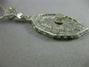ANTIQUE LARGE WHITE QUARTZ 14KT WHITE GOLD 3D VICTORIAN FILIGREE PENDANT #19784