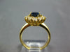 1.97CT DIAMOND & SAPPHIRE 18KT YELLOW GOLD OVAL & ROUND FLOWER ENGAGEMENT RING