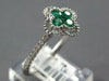 .43CT DIAMOND & AAA EMERALD 18KT WHITE GOLD ROUND 4 LEAF CLOVER FLOWER LOVE RING
