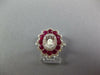 LARGE 1.76CT DIAMOND & AAA RUBY 18KT WHITE GOLD OVAL SEMI MOUNT ENGAGEMENT RING