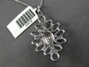 LARGE 1.33CT WHITE & BLACK DIAMOND 14KT WHITE GOLD OVAL FLOWER FLOATING PENDANT