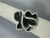 ESTATE LARGE 3.96CT WHITE & BLACK DIAMOND 14K WHITE GOLD MULTI HEART FLOWER RING