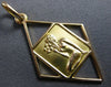 ESTATE 18KT YELLOW GOLD 3D HANDCRAFTED PORTARIT SHAPE LADIES PENDANT #26922