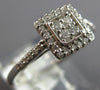 ESTATE .40CT DIAMOND 14KT WHITE GOLD 3D CLUSTER SQUARE HALO FRIENDSHIP LOVE RING