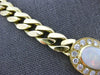 ESTATE EXTRA LARGE 73.9CT DIAMOND & AAA OPAL 18KT YELLOW GOLD OVAL HALO NECKLACE