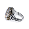 LARGE .70CT DIAMOND 18KT YELLOW GOLD & 925 SILVER HANDCRAFTED PAVE OVAL FUN RING