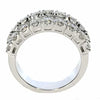 LARGE 2.53CT DIAMOND 18KT WHITE GOLD 3D ROUND & BAGUETTE 3 ROW ANNIVERSARY RING