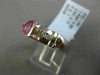 1.12CT ROUND DIAMOND & AAA TRILLION PINK SAPPHIRE 14K WHITE GOLD SEMI BEZEL RING