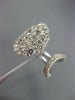 ESTATE LARGE 1.47CT ROUND DIAMOND 14KT WHITE GOLD OVAL OPEN CLUSTER TENSION RING
