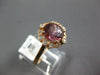 ESTATE 2.42CT DIAMOND & AAA PINK TOURMALINE 14KT ROSE GOLD ROUND ENGAGEMENT RING