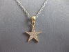 ESTATE .15CT DIAMOND 14KT YELLOW GOLD 3D CLASSIC STAR LOVE FLOATING PENDANT