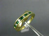 ESTATE .27CT DIAMOND & EMERALD 14KT YELLOW GOLD CHANNEL CLASSIC WAVE RING #19292