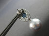 3.71CT DIAMOND & AAA BLUE TOPAZ & WHITE AGATE & PEARL 18K WHITE GOLD 3D EARRINGS