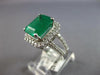 LARGE 4.46CT DIAMOND & AAA EMERALD 18KT WHITE GOLD EMERALD CUT ENGAGEMENT RING