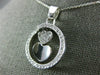 ESTATE .70CT DIAMOND 14K WHITE GOLD CIRCLE OF LIFE DOUBLE HEART LOVE PENDANT 504