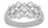 WIDE .50CT DIAMOND 14KT WHITE GOLD 3D MULTI ROW BEZEL ETOILE ANNIVERSARY RING