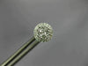ESTATE .53CT DIAMOND 18KT WHITE GOLD 3D 7MM CLUSTER ROUND HALO STUD EARRINGS
