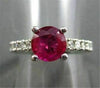 ESTATE WIDE 1.47CT DIAMOND & AAA RUBY 14K WHITE GOLD LUCIDA ENGAGEMENT RING #122