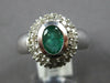 WIDE 1.3CT DIAMOND & AAA EMERALD 14K WHITE GOLD OVAL TRIPLE HALO ENGAGEMENT RING
