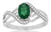 .80CT DIAMOND & AAA EMERALD 14KT WHITE GOLD 3D OVAL & ROUND INFINITY LOVE RING
