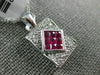 ESTATE 1.57CT DIAMONDS & AAA RUBY 18KT WHITE GOLD RECTANGULAR INVISIBLE PENDANT