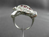 ANTIQUE .91CT OLD MINE DIAMOND RUBY 14KT WHITE GOLD FILIGREE COCKTAIL RING 20824