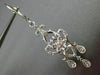 ESTATE .50CT DIAMOND 14KT WHITE GOLD 3D FLOWER HEART LEVERBACK HANGING EARRINGS