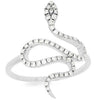 ESTATE .26CT DIAMOND 14KT WHITE GOLD 3D CLASSIC HAPPY SNAKE FUN RING