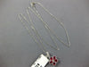 1CT DIAMOND & AAA RUBY 18K WHITE GOLD PEAR SHAPE CLASSIC FLOWER FILIGREE PENDANT