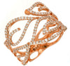 ESTATE LARGE .60CT DIAMOND 14KT ROSE GOLD 3D MULTI LEAF FUN ANNIVERSARY RING