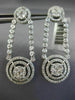 ESTATE LARGE 3.20CT DIAMOND 14K WHITE GOLD CIRCULAR DOUBLE HALO HANGING EARRINGS