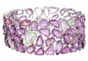 EXTRA LARGE 74.72CT DIAMOND & AAA PINK SAPPHIRE 18KT WHITE GOLD CLUSTER BRACELET
