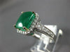 LARGE 4.81CT DIAMOND & AAA EMERALD 14KT WHITE GOLD SQUARE HALO ENGAGEMENT RING