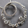 LARGE 1.41CT DIAMOND 18KT WHITE GOLD CLUSTER CIRCULAR LOVE KNOT FLOATING PENDANT