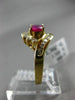 ESTATE WIDE 1.32CT DIAMOND & AAA RUBY 14K YELLOW GOLD FLOWER ENGAGEMENT RING 132