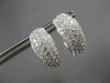 LARGE 2.98CT DIAMOND 18KT WHITE GOLD 3D MULTI ROW HUGGIE HOOP HANGING EARRINGS