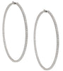 EXTRA LARGE 8.7CT DIAMOND 18KT WHITE GOLD 3D INSIDE OUT HOOP HANGING EARRINGS