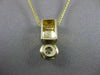 ESTATE ROUND DIAMOND SOLITAIRE 14K YELLOW GOLD HANGING BEZEL PENDANT CHAIN #1496