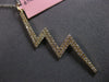 LARGE .23CT DIAMOND 14KT YELLOW GOLD 2 ROW CRISS CROSS LIGHTING BOLT FUN PENDANT