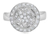 ESTATE .64CT DIAMOND 14KT WHITE GOLD 3D STAR CIRCULAR FUN RING