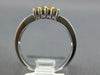 ESTATE .59CT DIAMOND & AAA YELLOW SAPPHIRE 14K WHITE GOLD SQUARE FRIENDSHIP RING