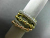 ESTATE LARGE 1.42CT DIAMOND 14KT WHITE YELLOW & ROSE GOLD MULTI ROW BAMBOO RING