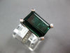 LARGE 7.75CT DIAMOND & AAA GREEN TOURMALINE 18KT WHITE GOLD 3D ENGAGEMENT RING