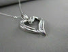 ESTATE .90CT DIAMOND 14KT WHITE GOLD CLASSIC OPEN HEART FLOATING PENDANT #17303