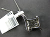 LARGE .50CT DIAMOND 14K WHITE GOLD PRINCESS INVISIBLE TEAR DROP FLOATING PENDANT
