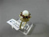 ANTIQUE 1.22CT AAA GARNET & OPAL 14K YELLOW GOLD FLORAL FLOWER FILIGREE FUN RING