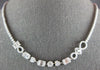 LARGE & LONG 10.79CT DIAMOND 18K WHITE GOLD MULTI SHAPE INFINITY TENNIS NECKLACE